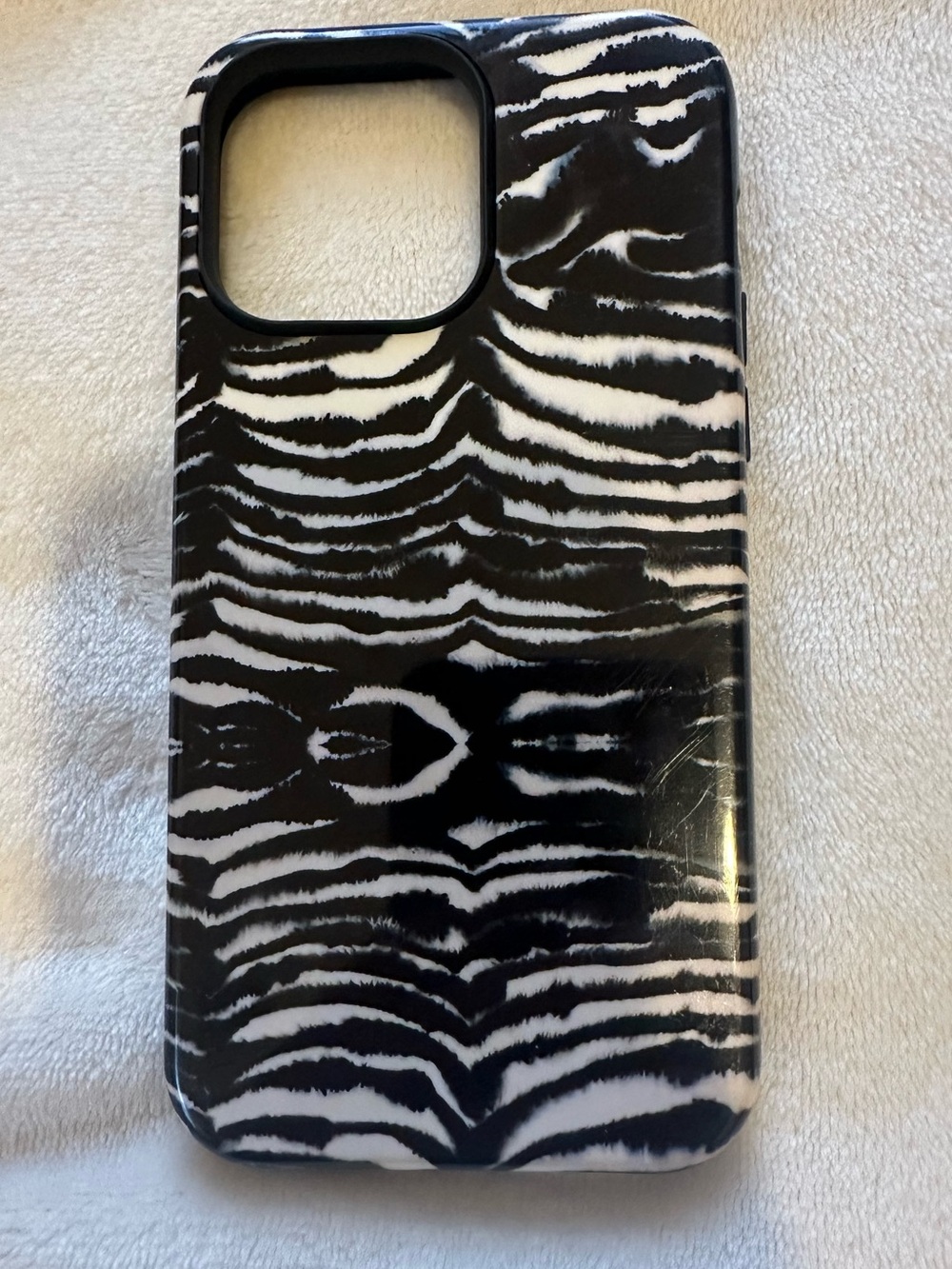 iPhone 14 Pro Max Black & White Zebra Print Phone Case